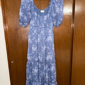 Floral Blue Women's Dress